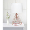 Geometric Wired Table Lamp with Fabric Shade