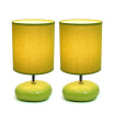 Simple Designs Stonies Small Stone Look Table Bedside Lamp 2 Pack Set