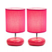 Simple Designs Stonies Small Stone Look Table Bedside Lamp 2 Pack Set