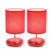 Simple Designs Stonies Small Stone Look Table Bedside Lamp 2 Pack Set