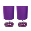 Simple Designs Stonies Small Stone Look Table Bedside Lamp 2 Pack Set