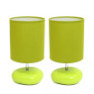 Simple Designs Stonies Small Stone Look Table Bedside Lamp 2 Pack Set