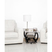 Brushed Nickel Stick Lamp with Fabric Shade