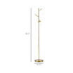 3-Light Modern Floor Lamps for Living Room, Tree Standing Lamp for Bedroom with Globe Lampshade, Steel Base, (Bulb not Included), Gold