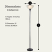 Threshold Floor Lamp For Living Room By Light Accents - Traditional Standing Pole Light With Dome Glass Shade – Upward Torchiere 71.2" Tall
