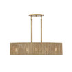 Ashe 5-Light Oval Chandelier in Warm Brass and Rope