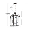 Ruth 4-Light Lantern Metal, Glass Led Pendant