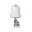 Giraffe and a Half Gray/White Nursery Lamp with Shade and Bulb