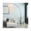Modern 81" Tall Standing Adjustable Arched Floor Lamp with Double Drum Shade and Marble Base