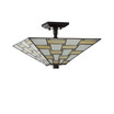 Jason 15.7" Tiffany-Style LED Semi-Flush Mount