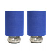 Simple Designs Gemini 2 Pack Mini Touch Table Lamp Set with Fabric Shades