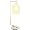 Simple Designs Bronson Antique Style Industrial Iron Lantern Desk Lamp with Glass Shade