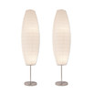 Diploma Chrome Floor Lamp With Paper Shade (2-Pack)