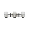 Colt 3-Light Bathroom Vanity Light in Matte Black with Satin Nickel