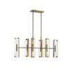 Winfield 12-Light Linear Chandelier in Warm Brass