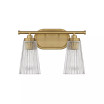 Chantilly 2-Light Bathroom Vanity Light with Clear Fluted Glass Shades (14" W x 10"H)