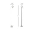 Freestanding Office Floor Lamp Contemporary Light w/ Metal Frame, Black