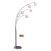 Manhattan Quan 84" 5-Arch Crystal Ball LED Floor Lamp with Dimmer