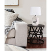 Simple Designs Rustic Deer Buck Nature Printed Ceramic Farmhouse Accent Table Lamp with Fabric Shade