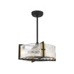 Hayward 4-Light Fan D'Lier in Matte Black with Warm Brass Accents