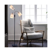Adjustable Multi Head Floor Lamp with 3 White Fabric Drum Shades