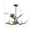 Eldora 27" Adjustable Resin Antler 3-Light LED Chandelier