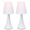 Simple Designs Valencia Colors 2 Pack Mini Touch Table Lamp Set with Fabric Shades