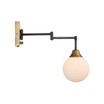 Trade Winds Retro 1-Light Swing-Arm Sconce in English Bronze with Warm Brass