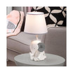 Happy Jungle White/Grey Elephant Nursery Lamp with Shade & Bulb