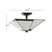 Julian 15.7" Tiffany-Style LED Semi-Flush Mount