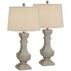 Poly Wood Grey Wash Table Lamp - Set of 2