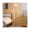 Modern LED Floor Lamp, with Rotatable Lampshade and Rotary Switch, Silver