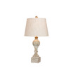 Distressed Sculpted Column Resin Table Lamp