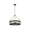 Edina 4-Light Pendant in Matte Black with Warm Brass Accents