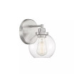 Carson 1-Light Orb Wall Sconce with Clear Glass