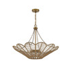 Cyperas 5-Light Pendant in Warm Brass and Rope