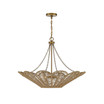 Cyperas 5-Light Pendant in Warm Brass and Rope