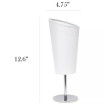 Mini Chrome Table Lamp with Angled Fabric Shade