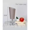 Mini Chrome Table Lamp with Angled Fabric Shade