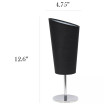 Mini Chrome Table Lamp with Angled Fabric Shade