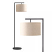 Montage Modern LED Arc Standing Floor Lamp with Hanging Drum Shade