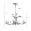 Eldora 26" Adjustable Resin Antler 4-Light LED Chandelier