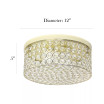 Elegant Designs Elipse Crystal 2 Light Round Ceiling Flush Mount