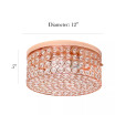 Elegant Designs Elipse Crystal 2 Light Round Ceiling Flush Mount