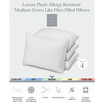 Plush Allergy Resistant Medium Down Like Fiber Filled Pillow - Set of Four - Standard