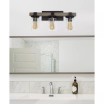 Elegant Designs Industrial Rustic Lantern Restored Wood Look 3 Light Bath Vanity