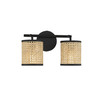 Jaylar 2-Light Bathroom Vanity Light in Matte Black