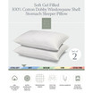 100% Cotton Dobby-Box Shell Soft Density Stomach Sleeper Down Alternative Pillow, Standard - Set of 2