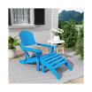 Classic Folding Adirondack Chair with Footrest Ottoman Set