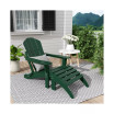 Classic Folding Adirondack Chair with Footrest Ottoman Set